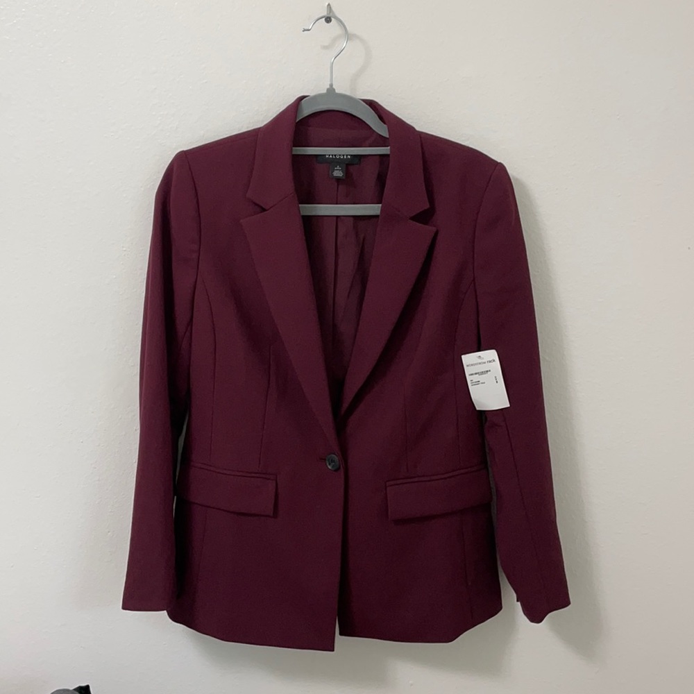 HALOGEN BURGUNDY BLAZER - NWT - Size Small